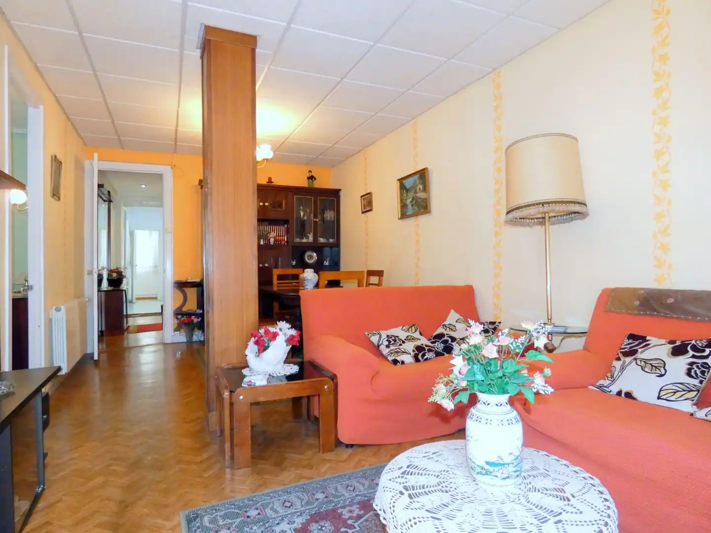Sala de estar de Piso en venta en Bilbao  con Calefacción, Parquet y Terraza
