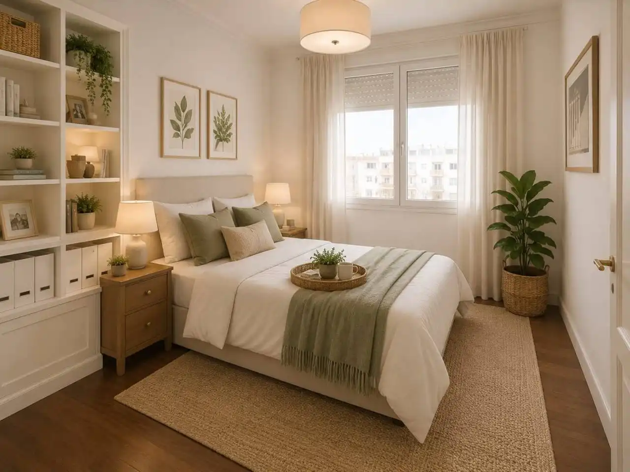 Schlafzimmer von Wohnung zum Verkauf in Girona mit Klimaanlage, Heizung und Parkett