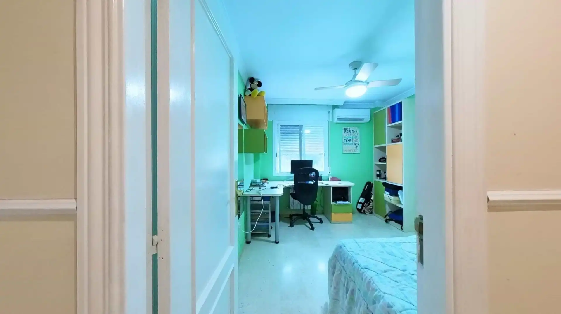 Schlafzimmer von Wohnung zum Verkauf in Málaga mit Klimaanlage, Privatgarten und Terrasse