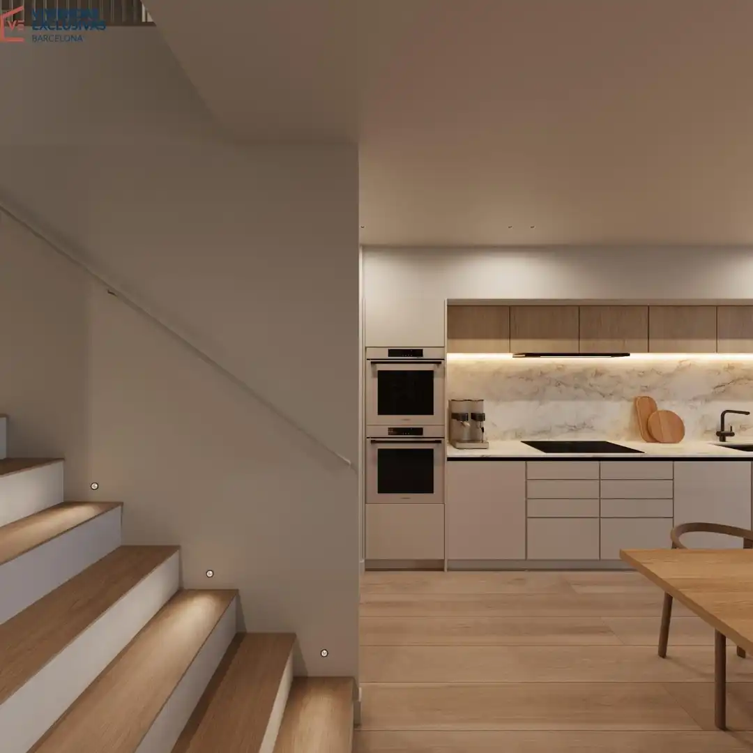 Cocina de Dúplex en venta en Barcelona con Parquet, Balcón y Alarma