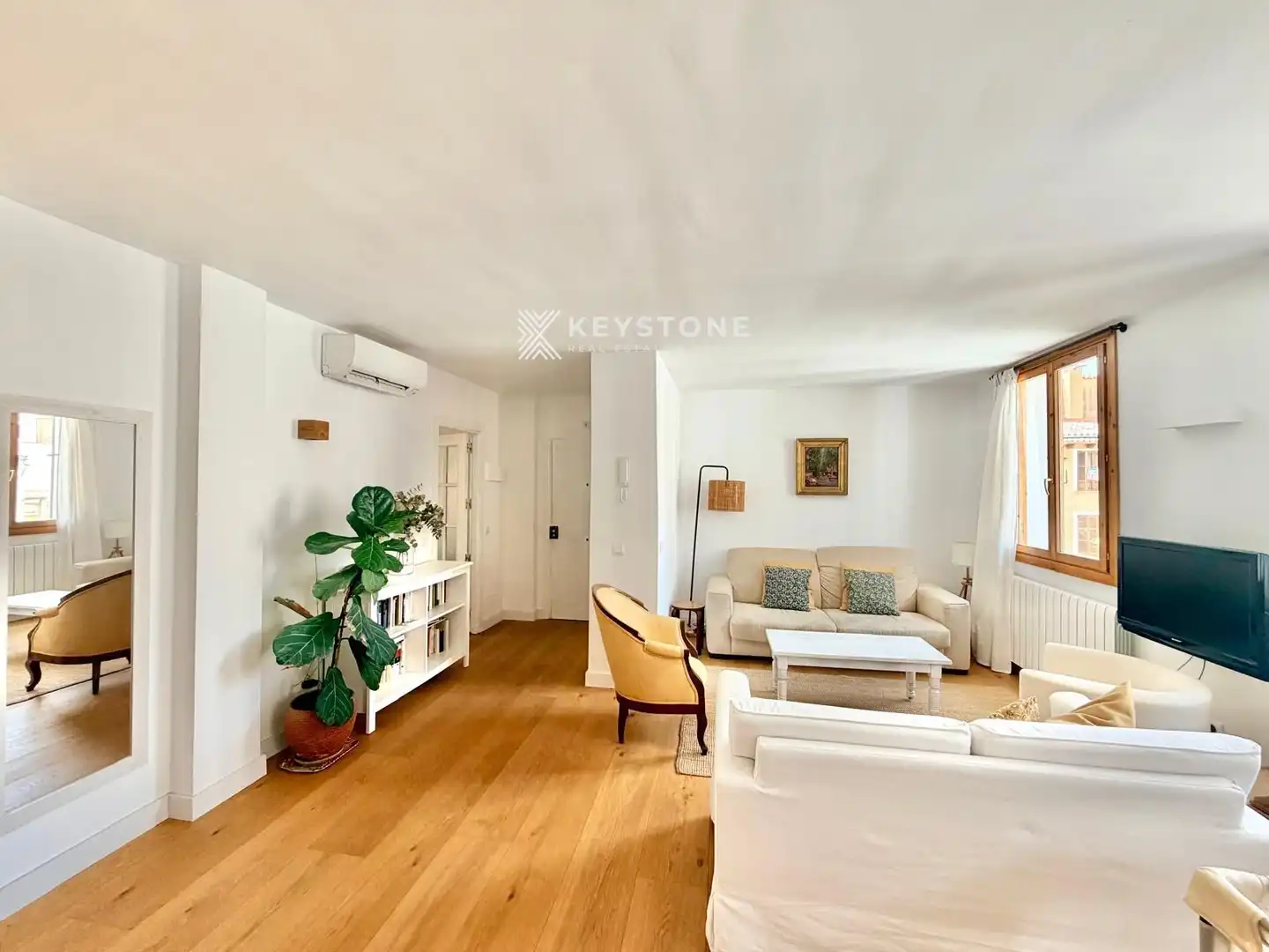 Sala d'estar de Pis de lloguer en  Palma de Mallorca amb Aire condicionat