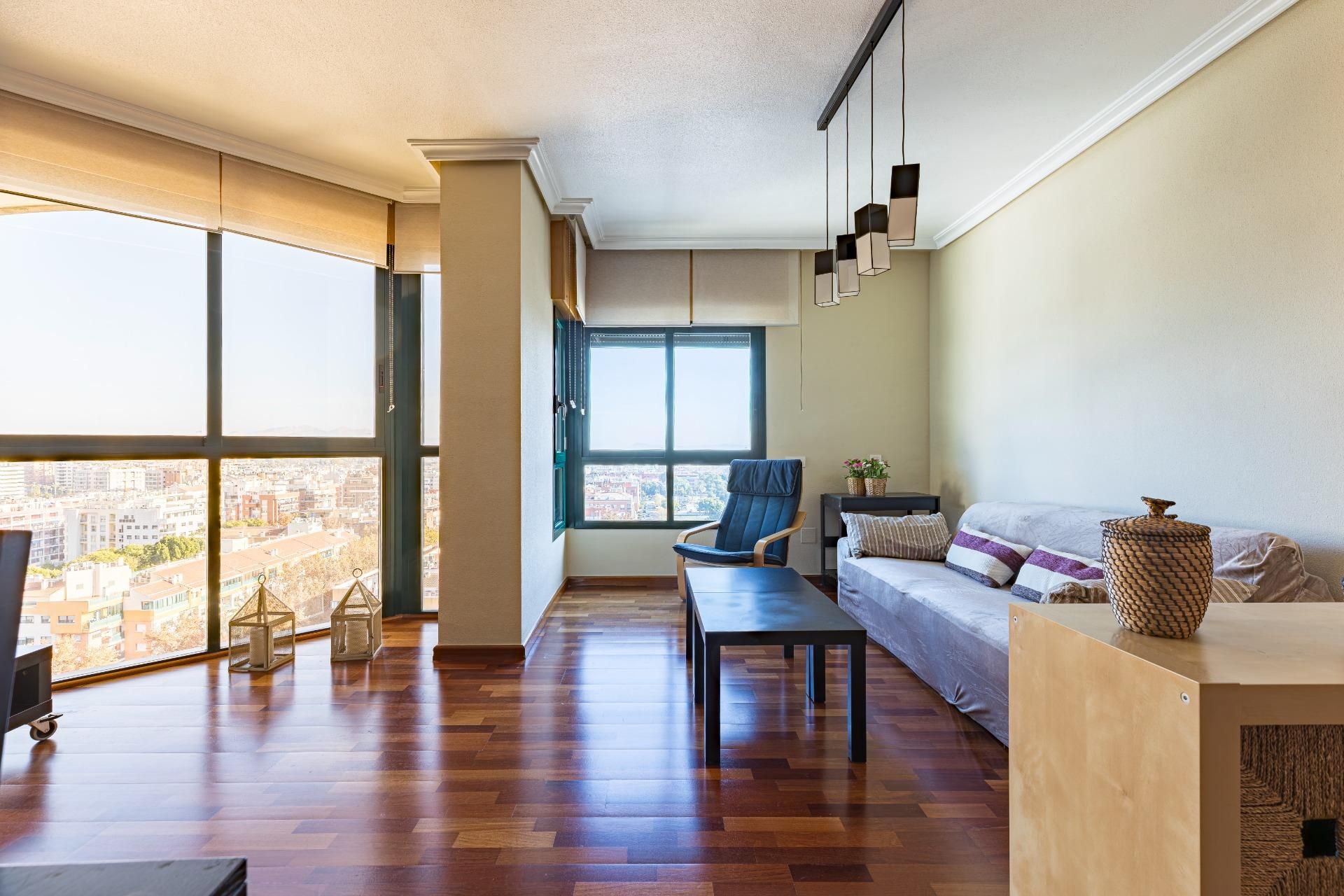 Sala de estar de Apartamento en venta en  Murcia Capital con Aire acondicionado, Parquet y Terraza