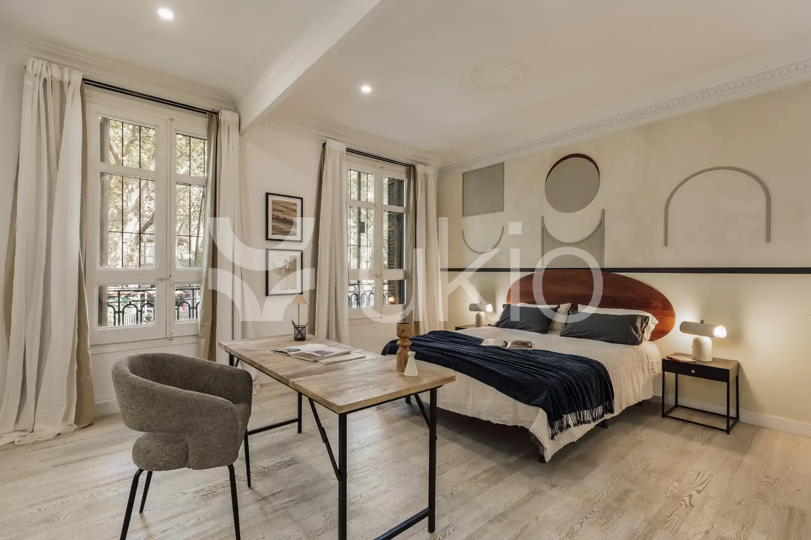Dormitori de Apartament de lloguer en Barcelona amb Aire condicionat, Calefacció i Moblat