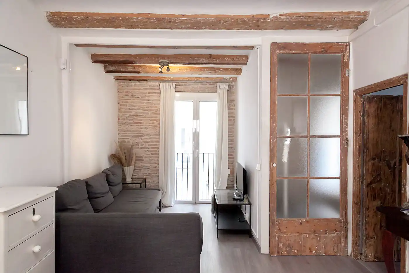 Wohnzimmer von Wohnung zum Verkauf in Barcelona mit Klimaanlage, Terrasse und Möbliert