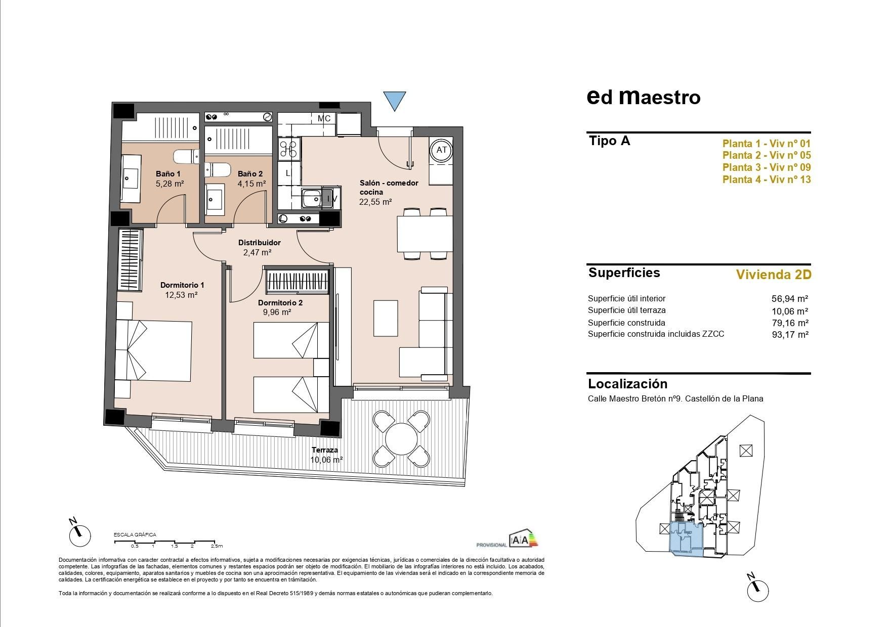 Flat for sale in Castellón de la Plana / Castelló de la Plana  with Air Conditioner, Heating and Terrace