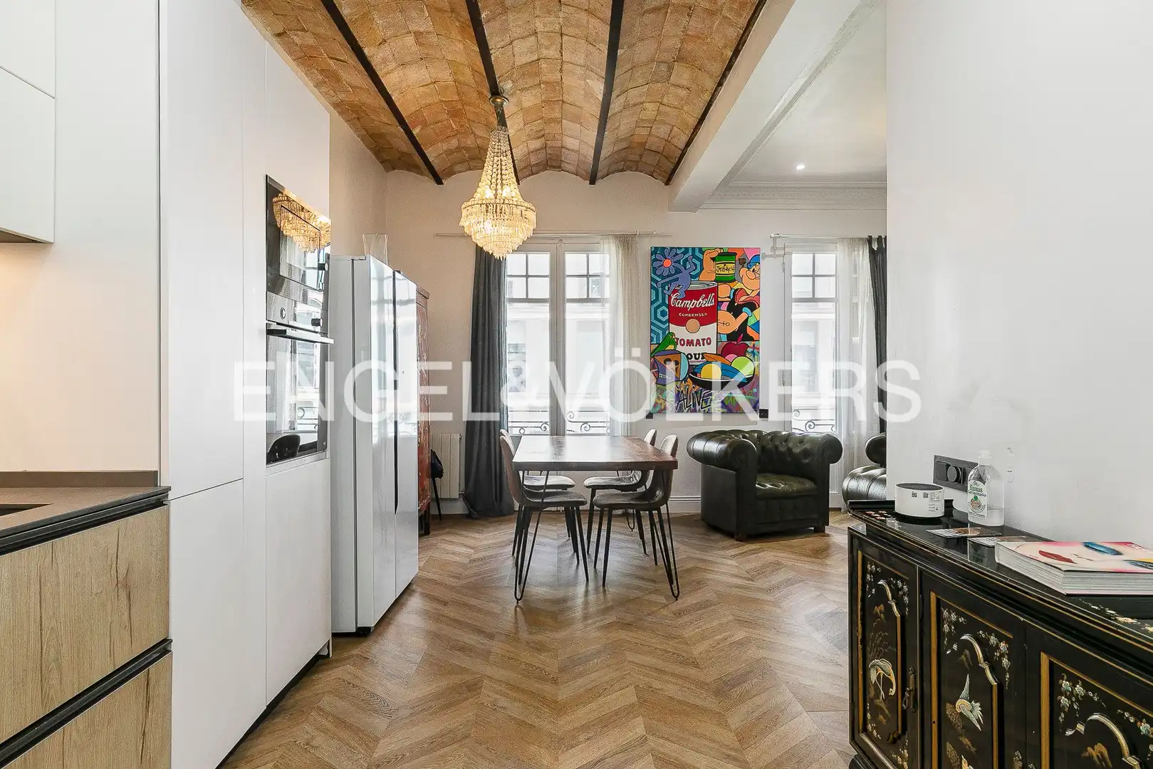 Comedor de Piso de alquiler en Barcelona con Calefacción, Parquet y Amueblado