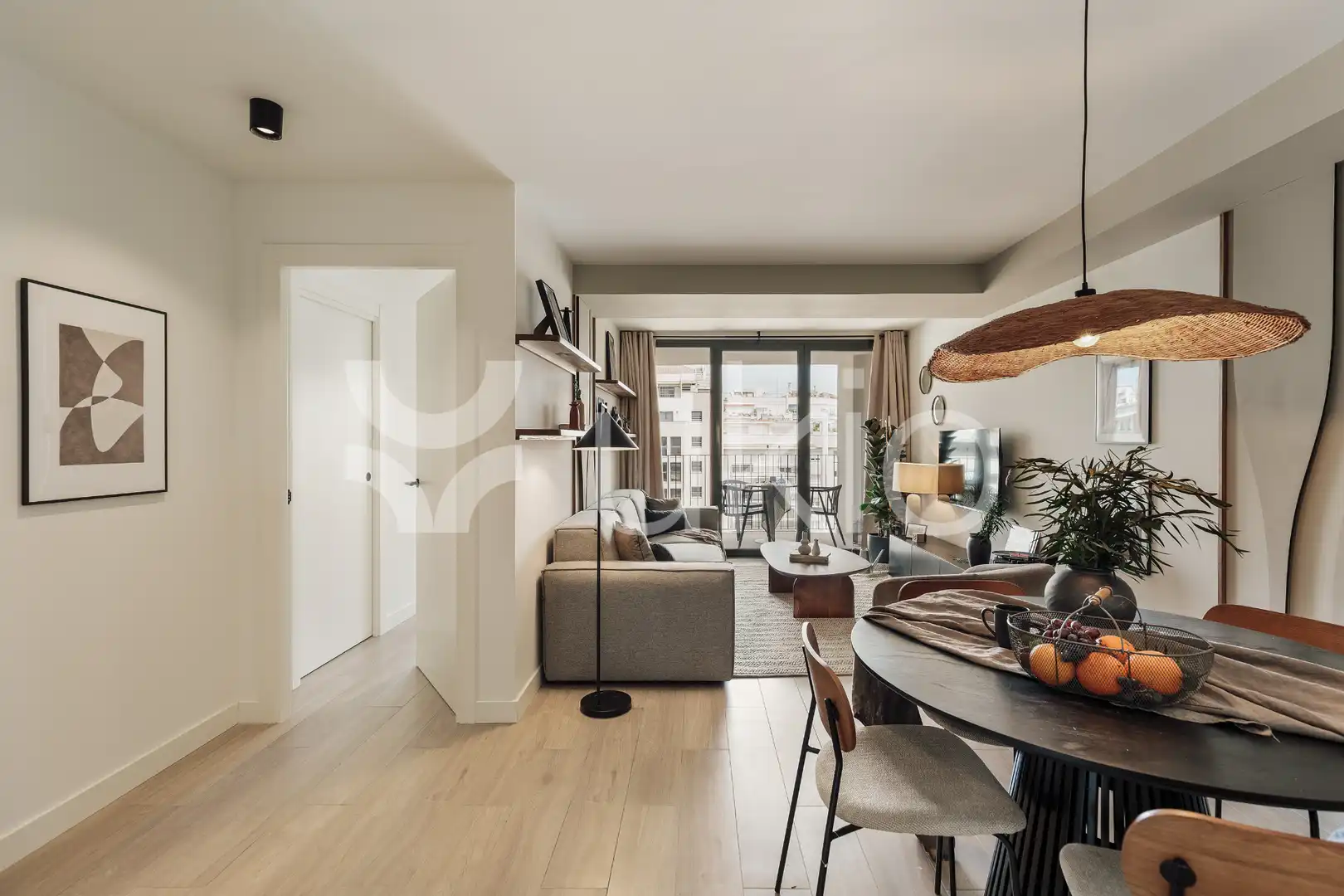 Sala de estar de Apartamento de alquiler en Barcelona con Aire acondicionado, Calefacción y Amueblado
