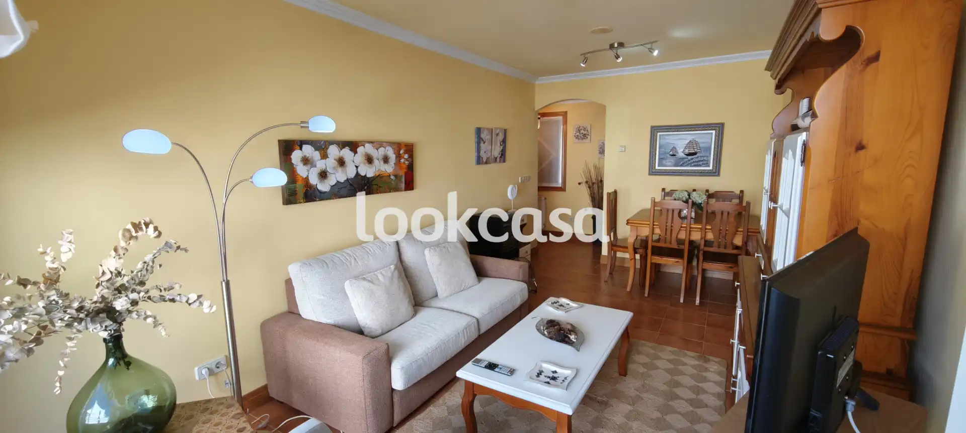 Sala d'estar de Àtic en venda en Sanxenxo amb Calefacció, Parquet i Terrassa