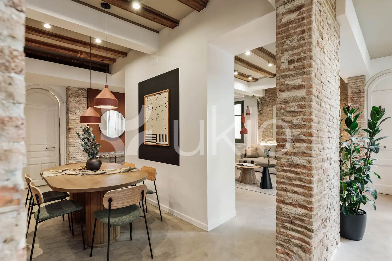 Dining room of Apartments for rent in Barcelona  with Air Conditioner, Heating and Terrace