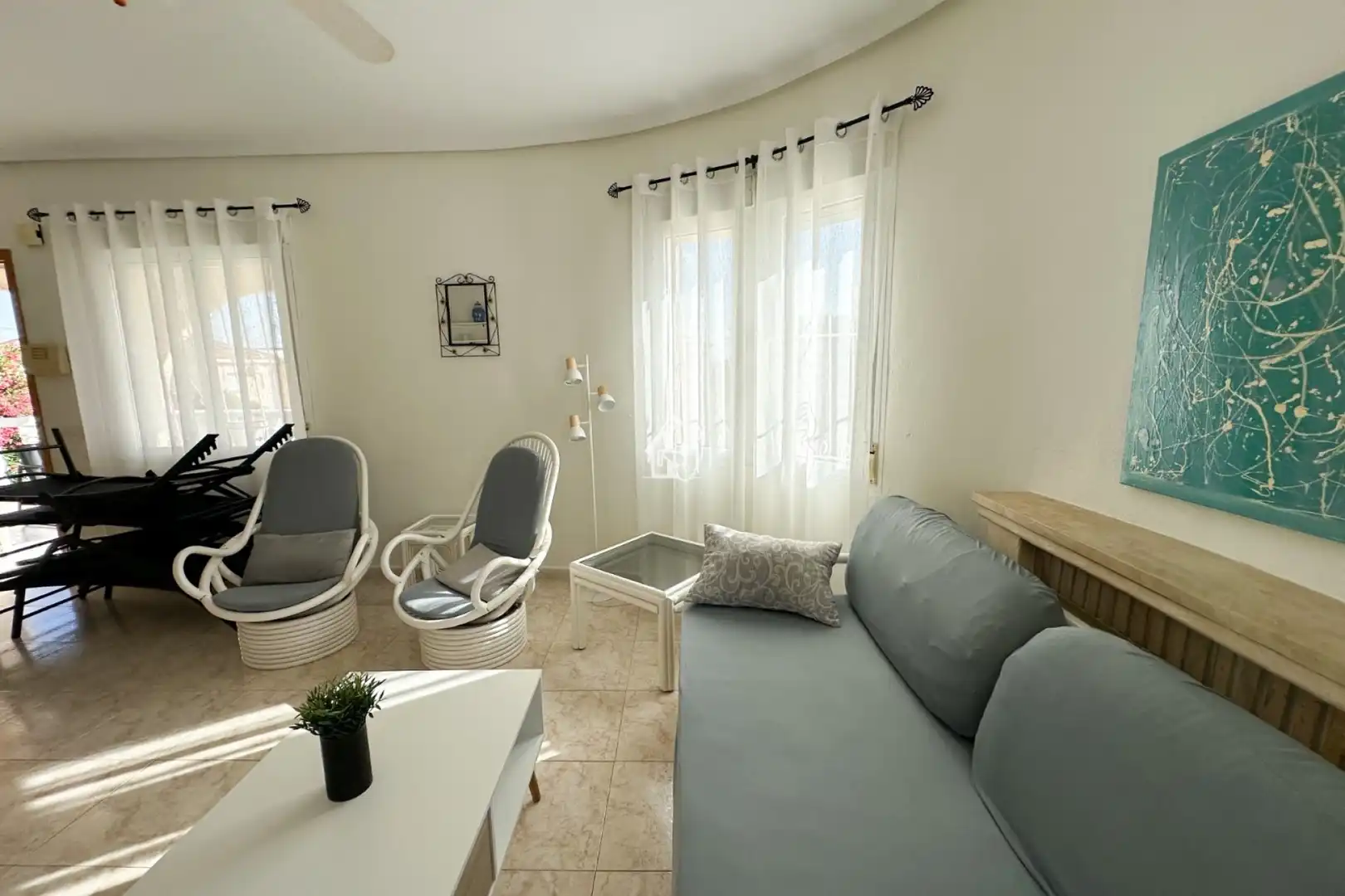 Sala d'estar de Casa o xalet de lloguer en Rojales amb Aire condicionat, Jardí privat i Terrassa