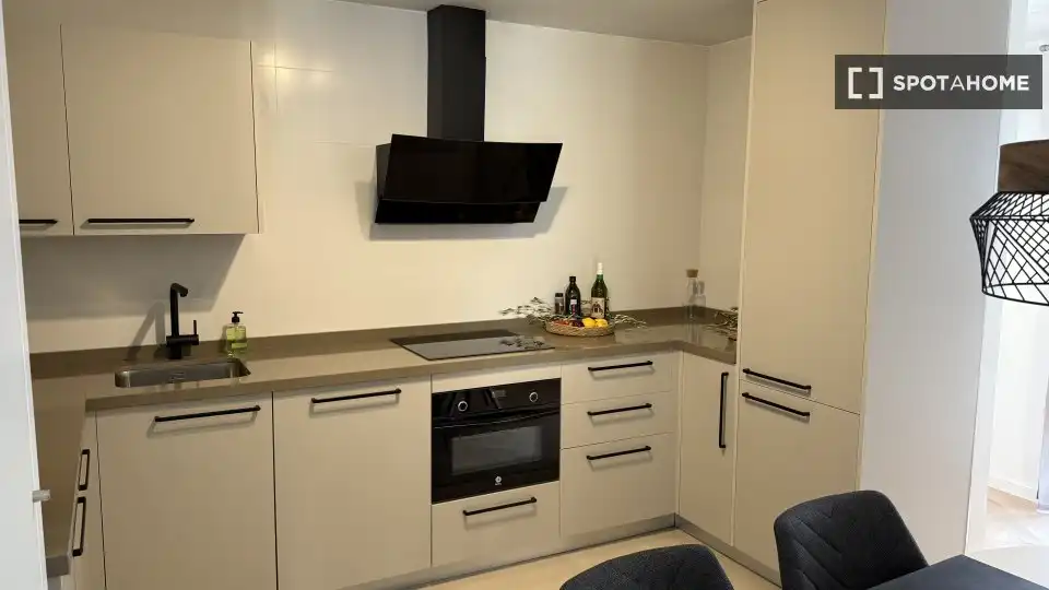 Cuina de Apartament per a compartir en Málaga amb Aire condicionat, Terrassa i Moblat