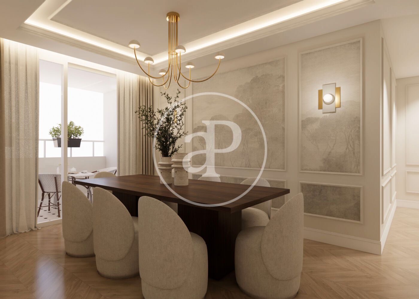 Dining room of Flat for sale in  Madrid Capital  with Air Conditioner, Heating and Terrace