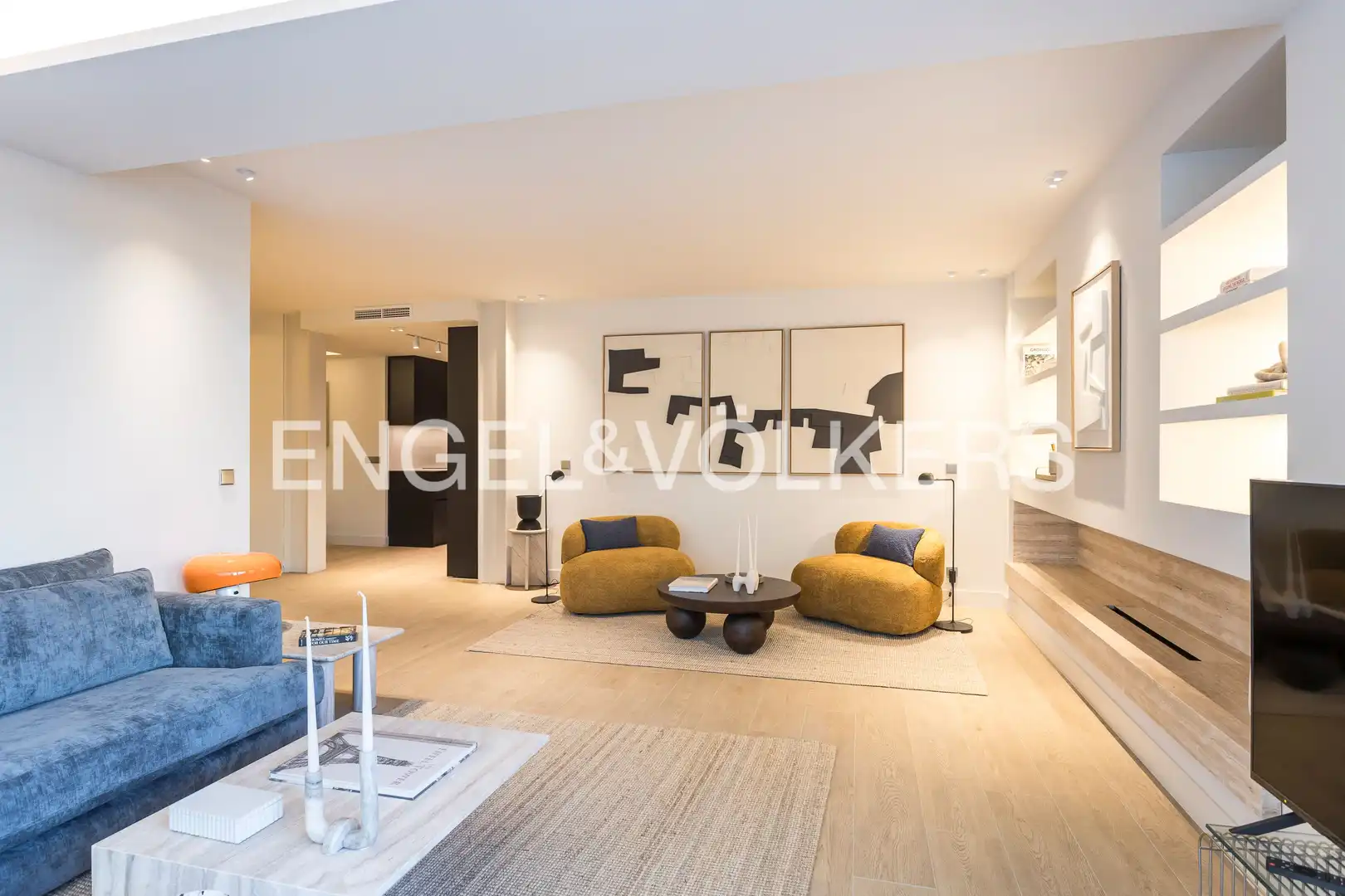 Wohnzimmer von Wohnung zur Miete in Madrid mit Klimaanlage, Heizung und Terrasse