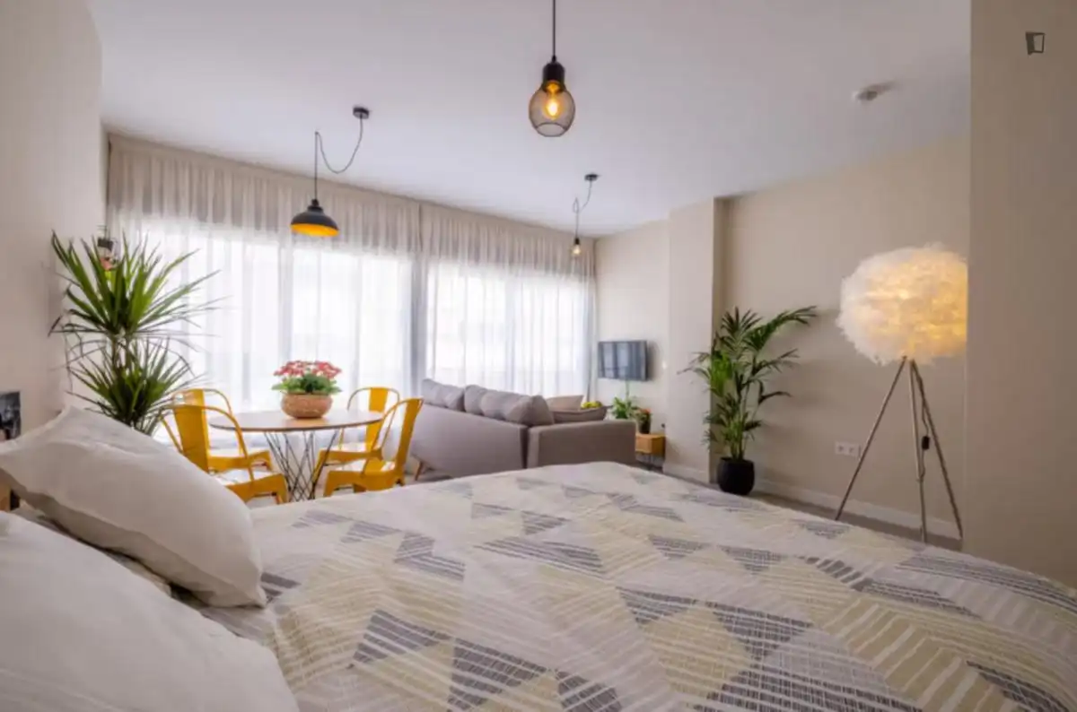 Bedroom of Study for rent in Málaga  with Air Conditioner, Furnished and Washing machine