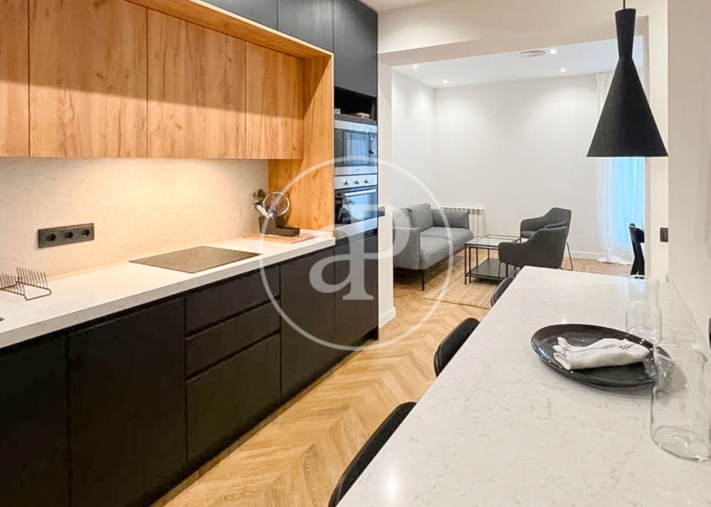 Kitchen of Flat for sale in  Madrid Capital  with Air Conditioner, Heating and Furnished