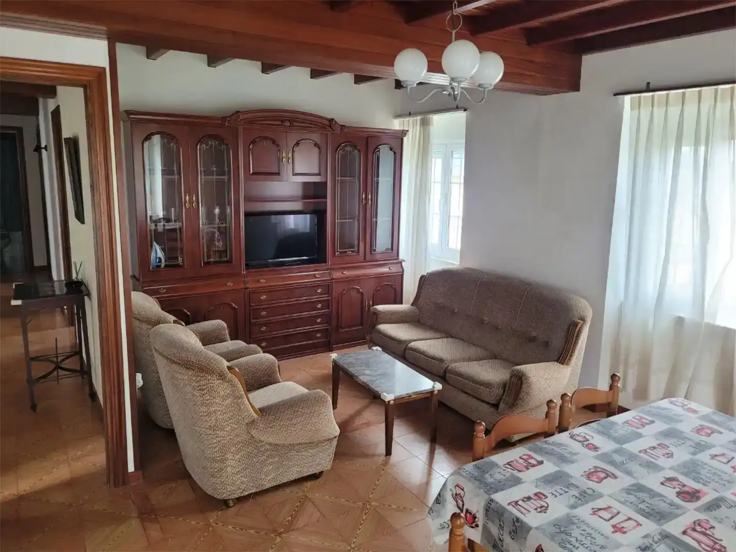 Living room of Flat for rent in O Vicedo   with Private garden, Furnished and Balcony