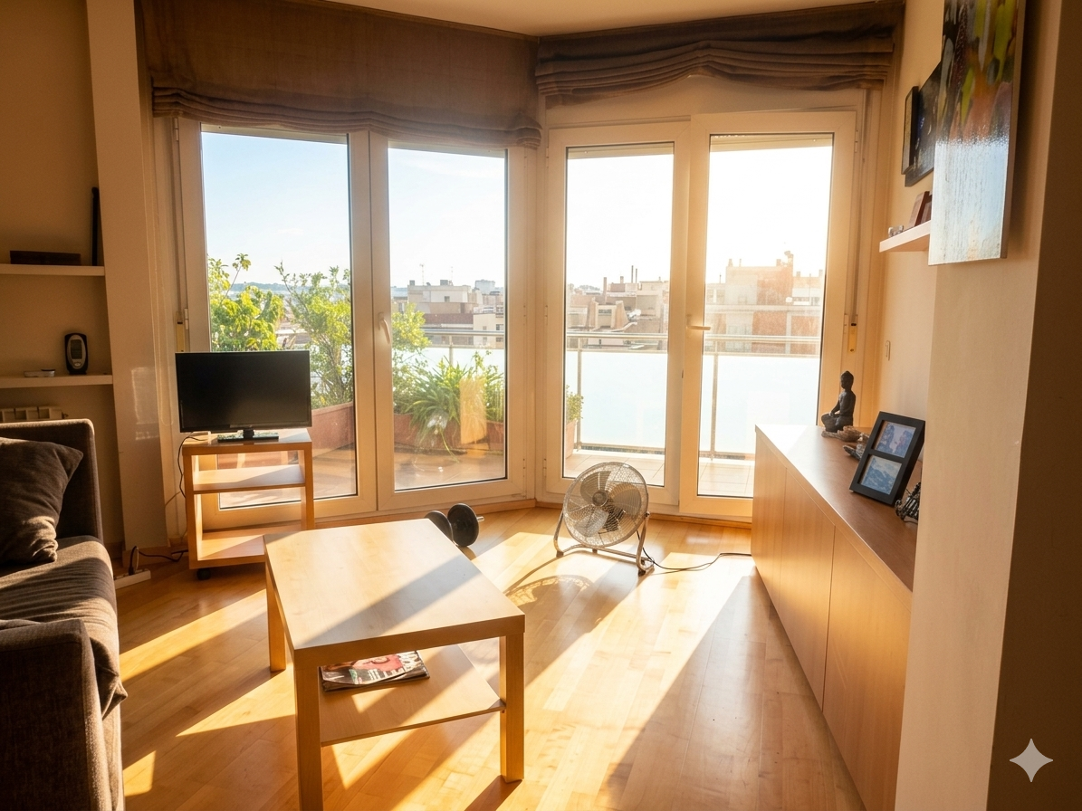 Sala d'estar de Àtic en venda en Vilafranca del Penedès amb Aire condicionat, Calefacció i Traster