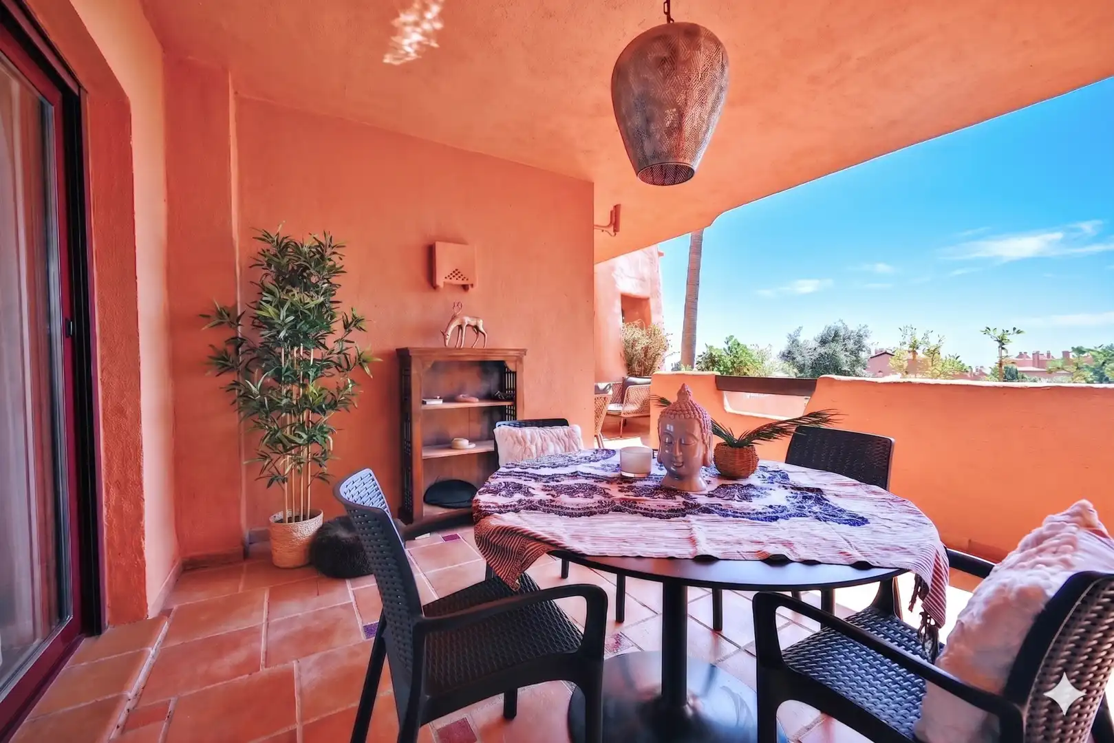 Terraza de Apartamento en venta en Ojén con Aire acondicionado, Jardín privado y Piscina