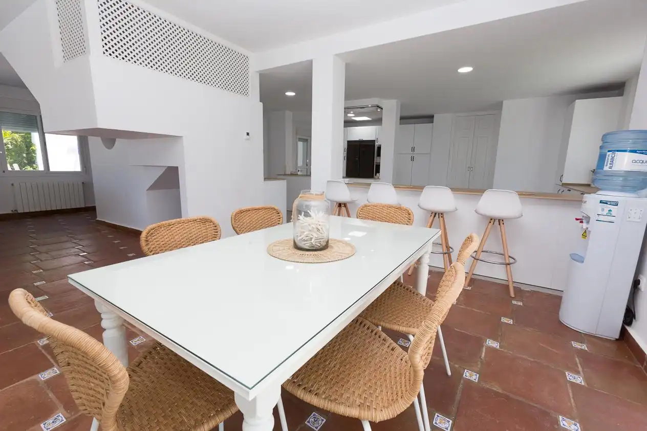 Comedor de Casa o chalet de alquiler en Sanlúcar de Barrameda con Aire acondicionado, Jardín privado y Terraza