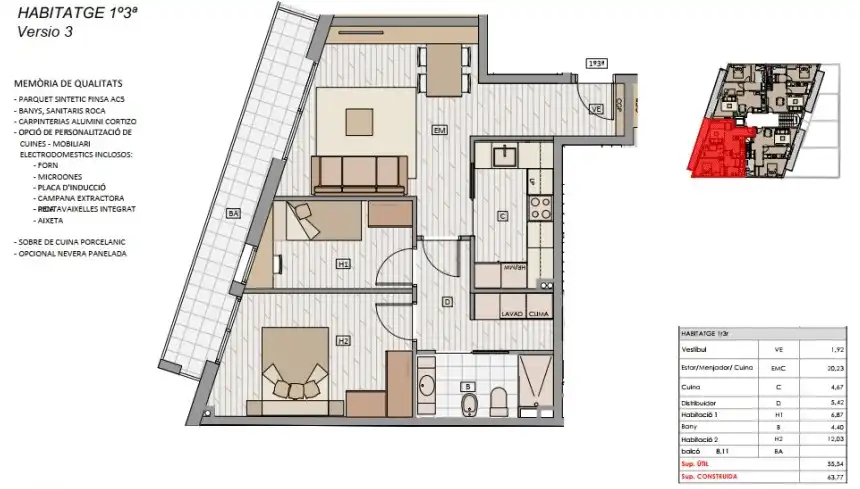 Flat with terrace for sale in Passeig de la Salut, imagen 15