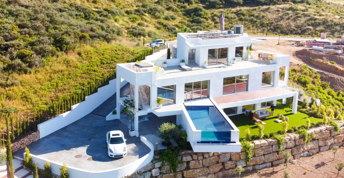 Exterior view of Houses for sale in Mijas  with Air Conditioner, Private garden and Terrace