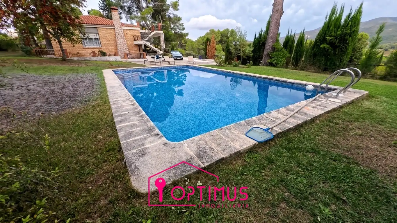 Swimming pool of Houses for sale in Macastre  with Private garden, Terrace and Storage room