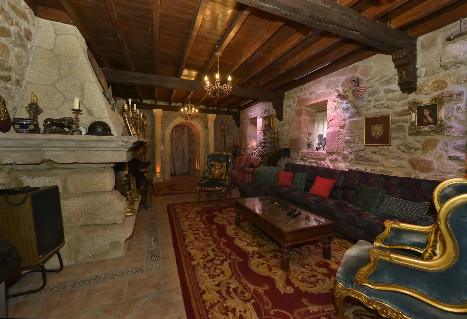 Sala de estar de Finca rústica en venta en Voto con Calefacción, Jardín privado y Terraza