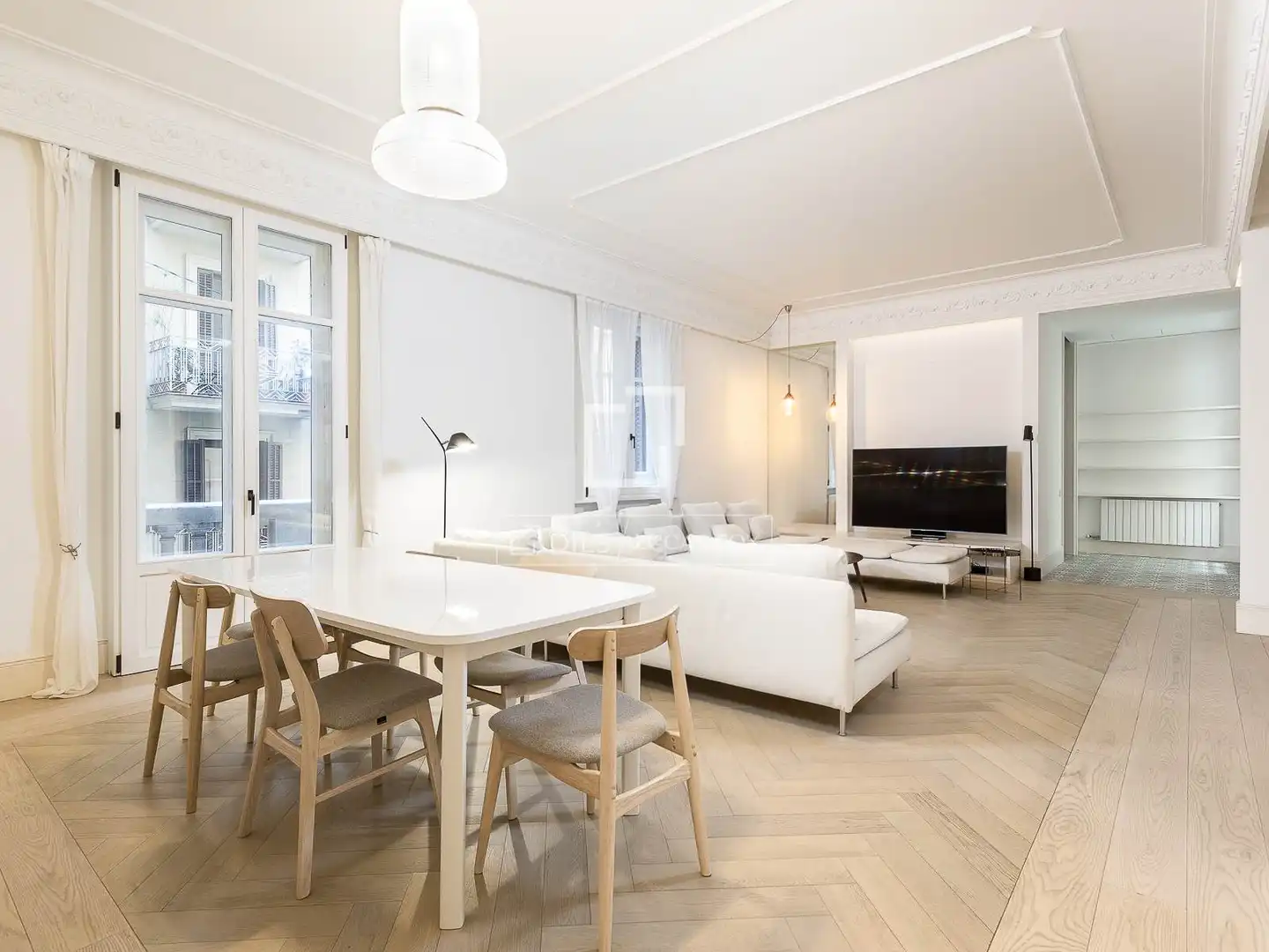 Sala de estar de Piso en venta en Barcelona con Aire acondicionado, Calefacción y Parquet