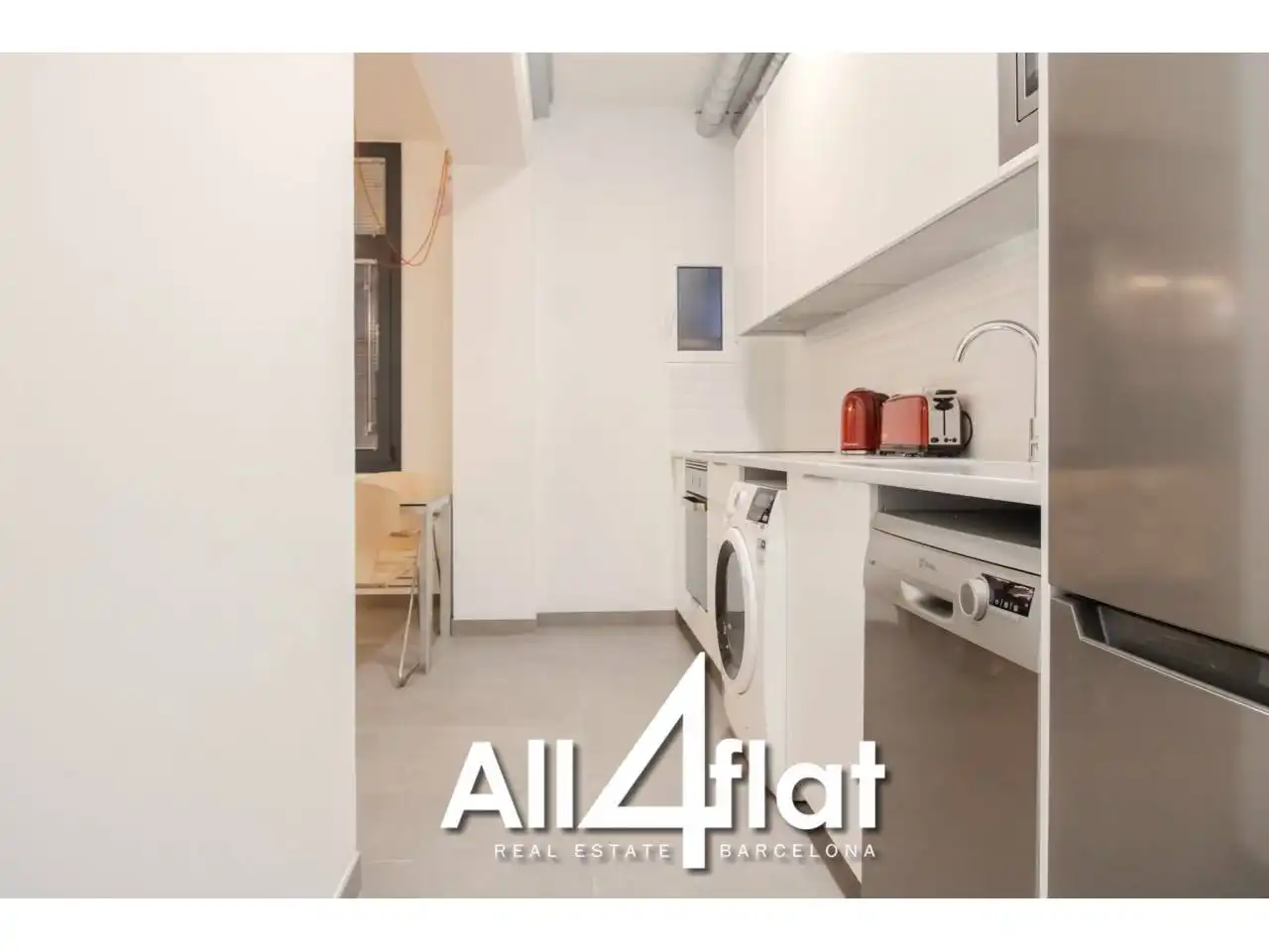 Küche von Wohnung zur Miete in Barcelona mit Klimaanlage, Heizung und Möbliert