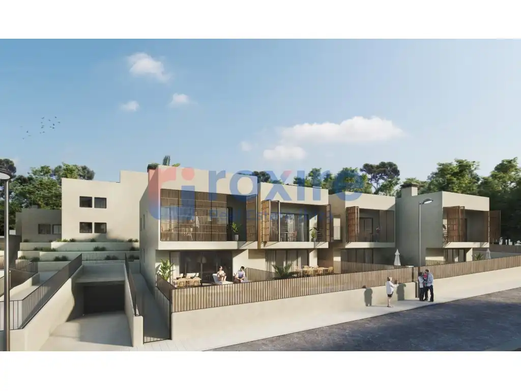 Außenansicht von Wohnungen zum Verkauf in Sant Antoni de Portmany mit Privatgarten, Terrasse und Schwimmbad