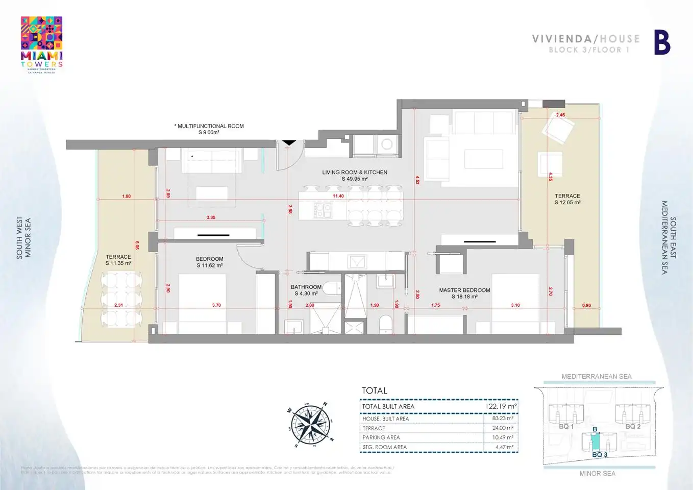 Apartamento en venta en La Manga del Mar Menor con Aire acondicionado, Calefacción y Jardín privado