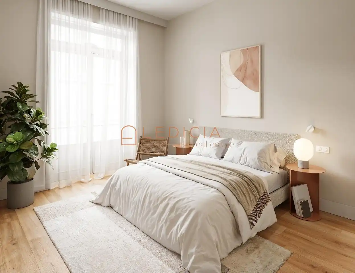 Bedroom of Flat for sale in Vigo   with Heating, Terrace and Furnished