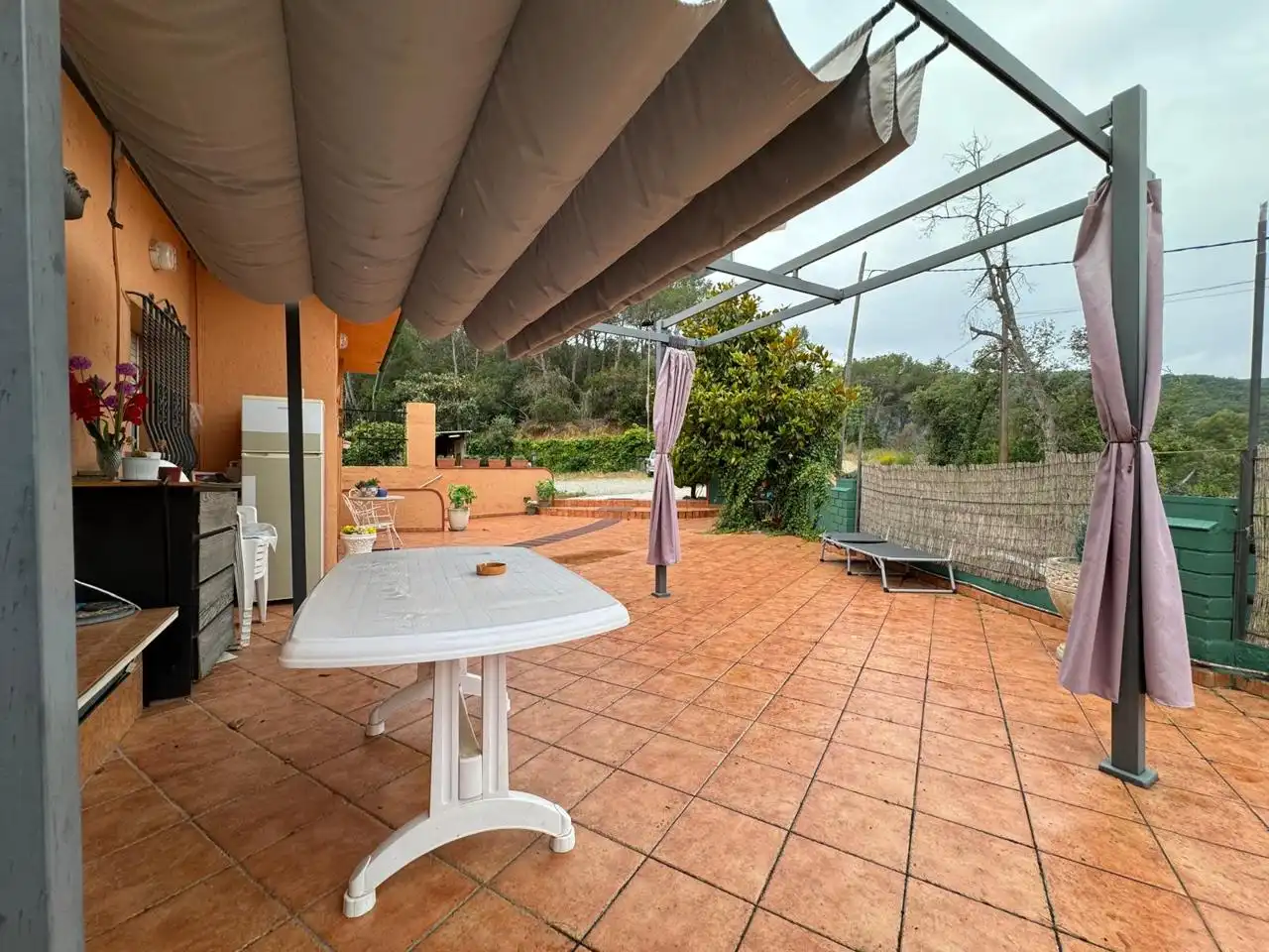 Terraza de Finca rústica en venta en Sant Fost de Campsentelles con Calefacción, Jardín privado y Parquet