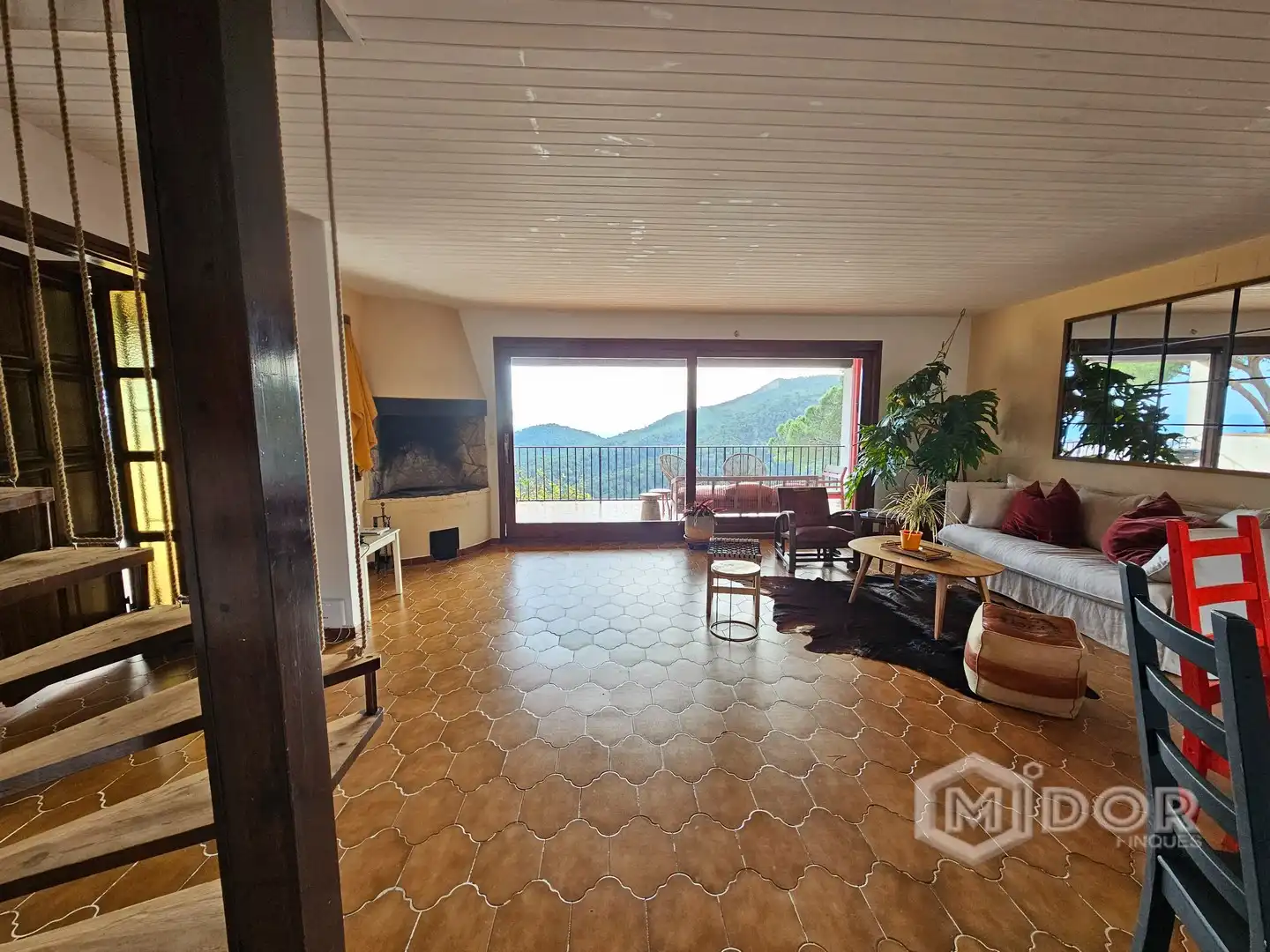 Wohnzimmer von Haus oder Chalet zur Miete in Sant Feliu de Guíxols mit Klimaanlage, Privatgarten und Terrasse