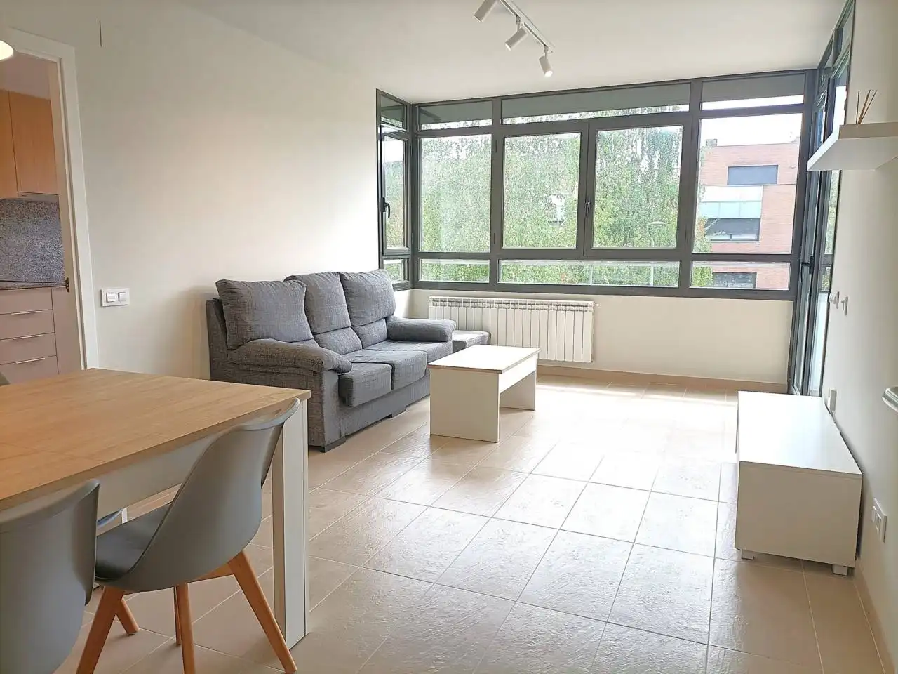 Sala d'estar de Pis de lloguer en Vic amb Calefacció, Terrassa i Moblat