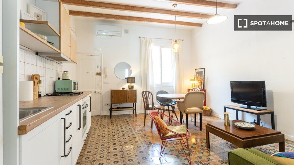 Kitchen of Flat to rent in  Barcelona Capital  with Air Conditioner, Heating and Furnished