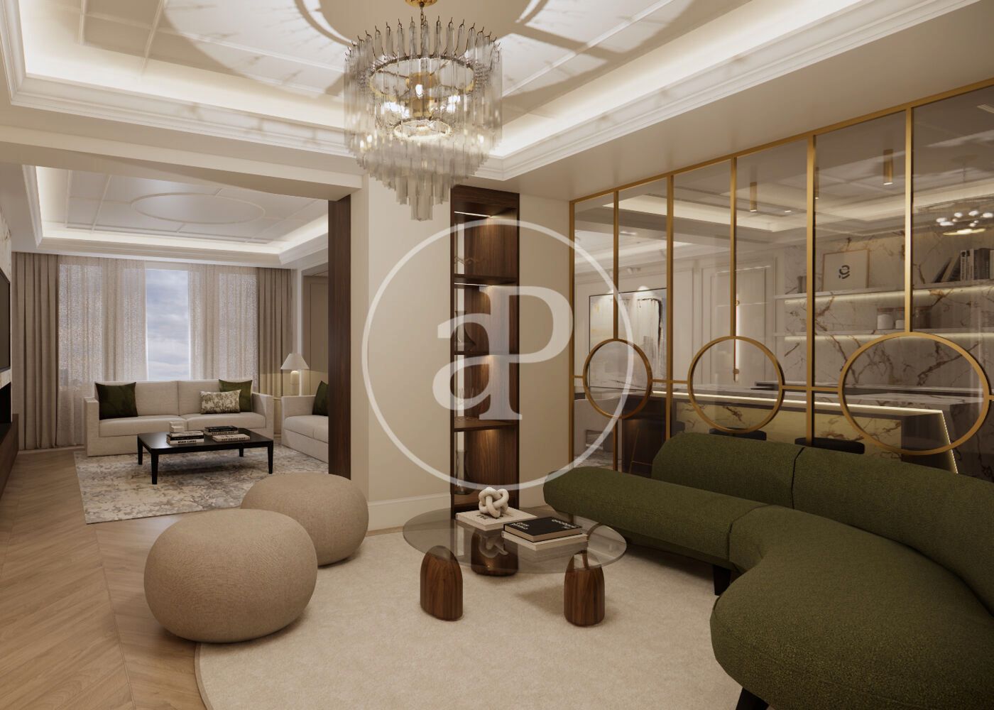 Living room of Flat for sale in  Madrid Capital  with Air Conditioner, Heating and Furnished