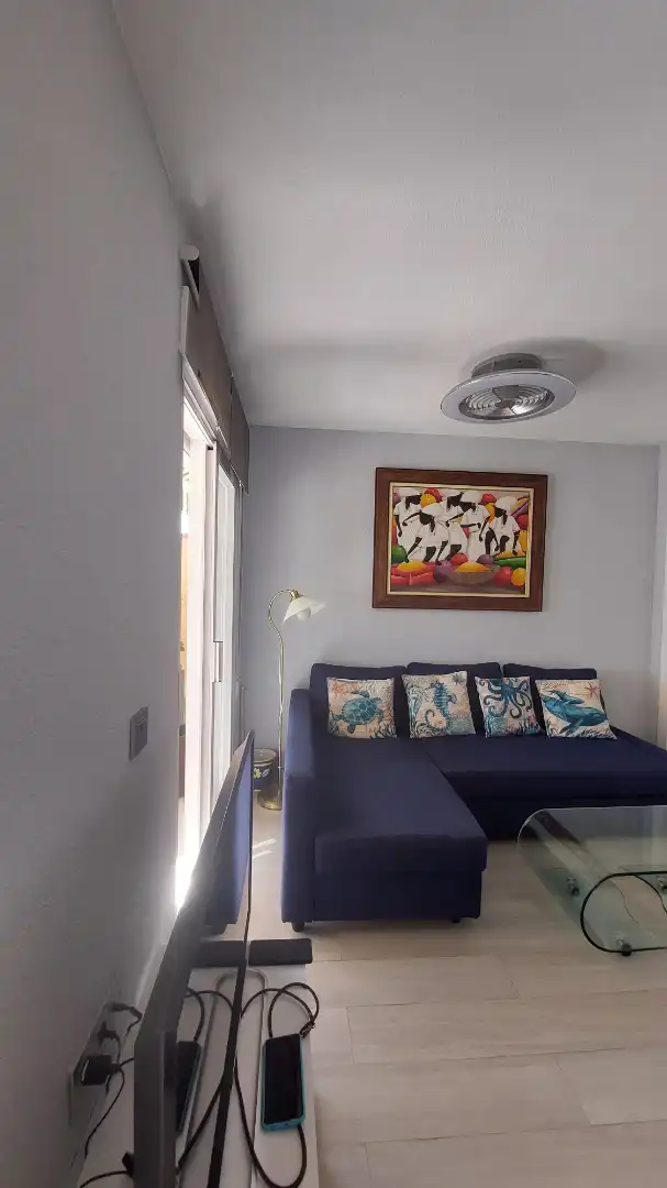 Sala de estar de Dúplex de alquiler en La Manga del Mar Menor con Aire acondicionado, Terraza y Amueblado