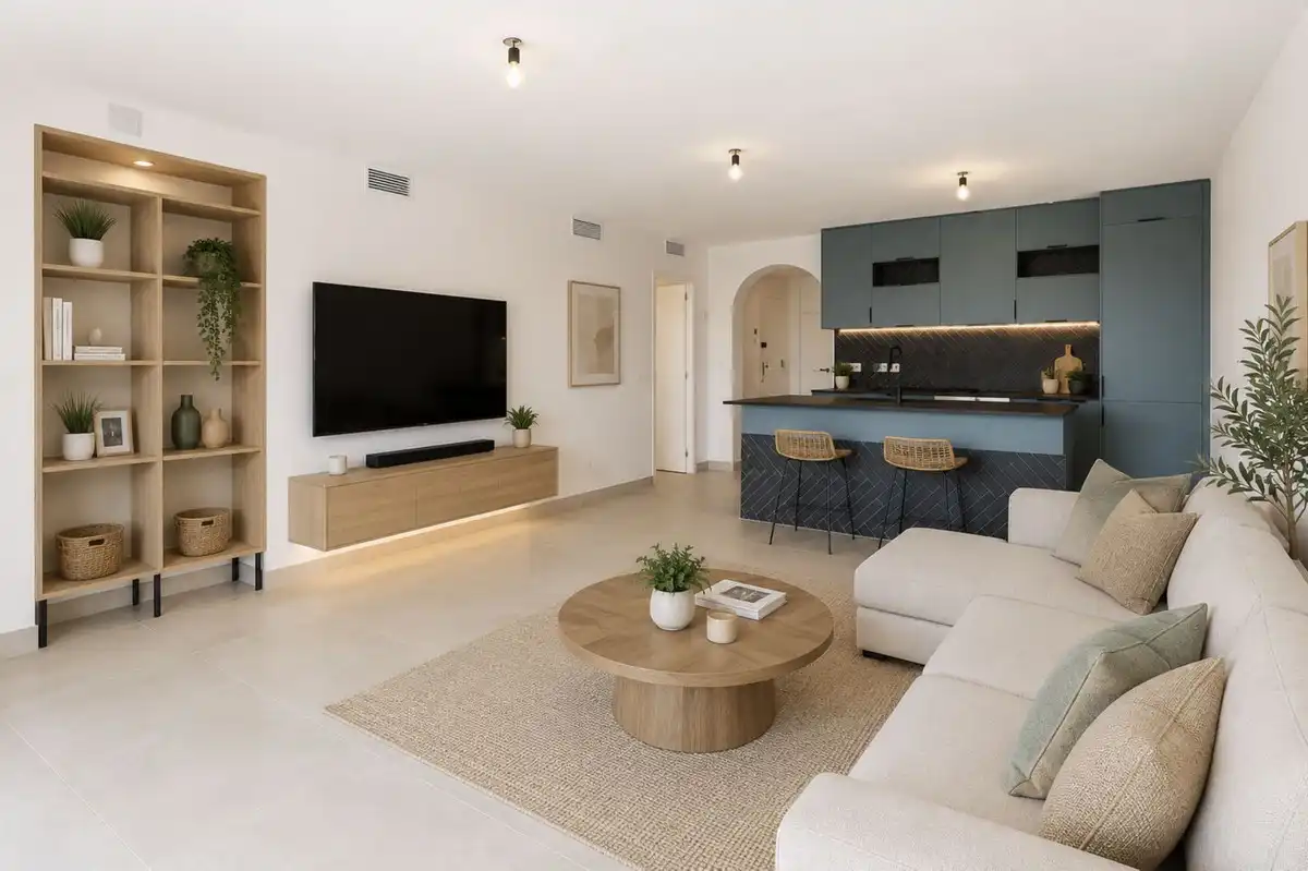 Sala de estar de Planta baja en venta en Marbella con Aire acondicionado, Terraza y Piscina comunitaria