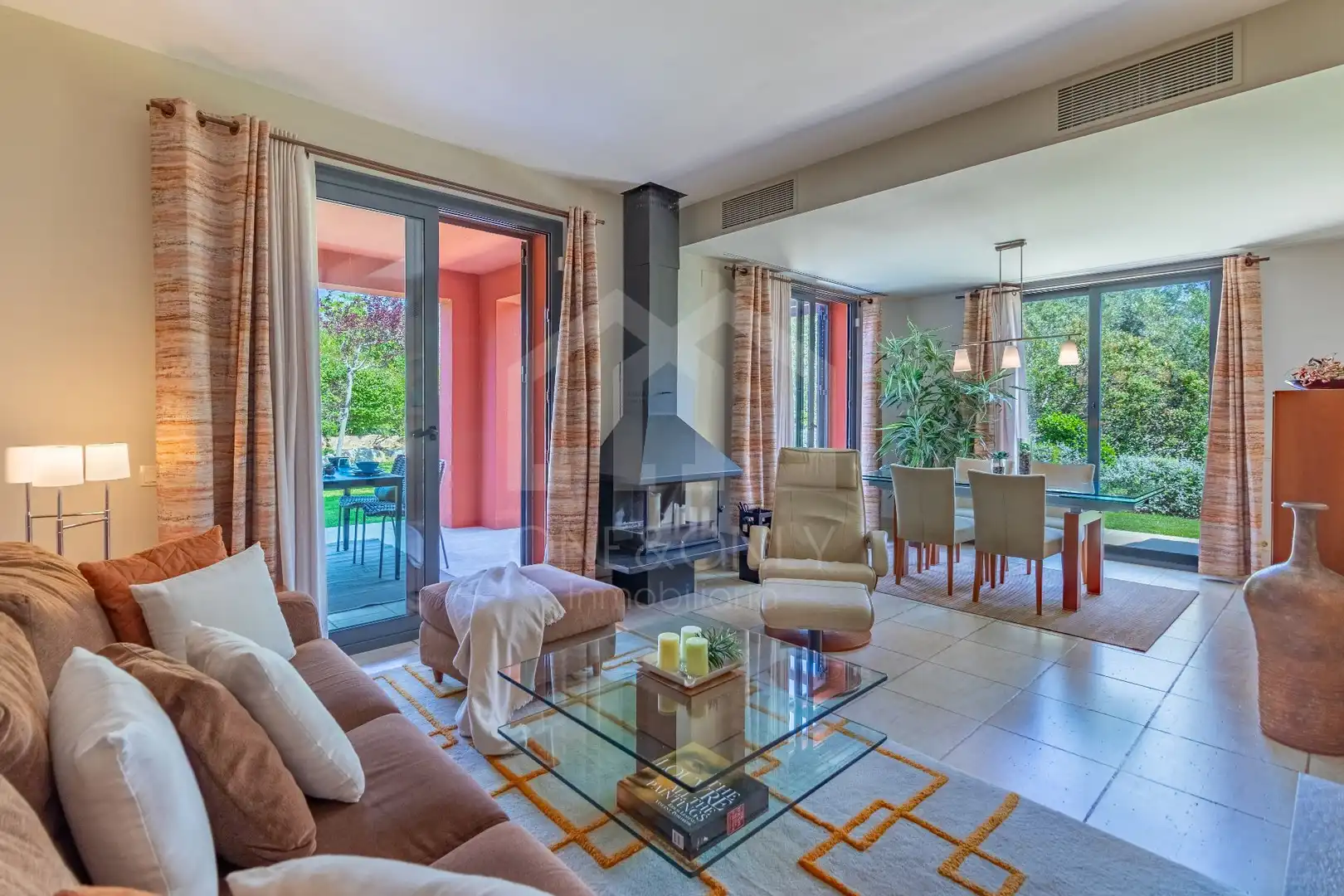 Wohnzimmer von Haus oder Chalet zur Miete in Mont-roig del Camp mit Klimaanlage, Heizung und Privatgarten