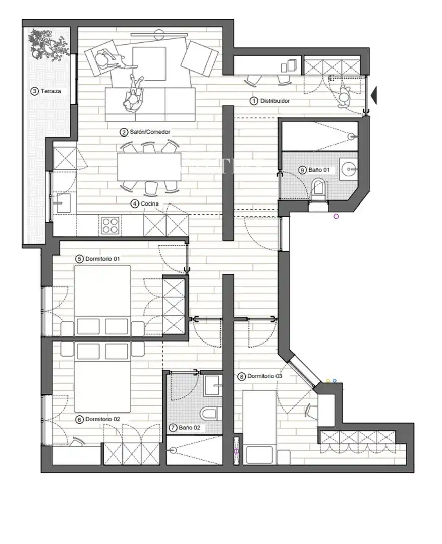 Wohnung zur Miete in Madrid mit Klimaanlage, Terrasse und Möbliert