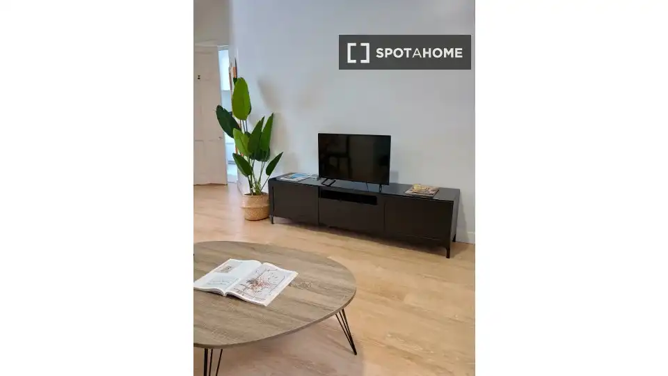 Living room of Flat for rent in Madrid  with Air Conditioner, Heating and Furnished