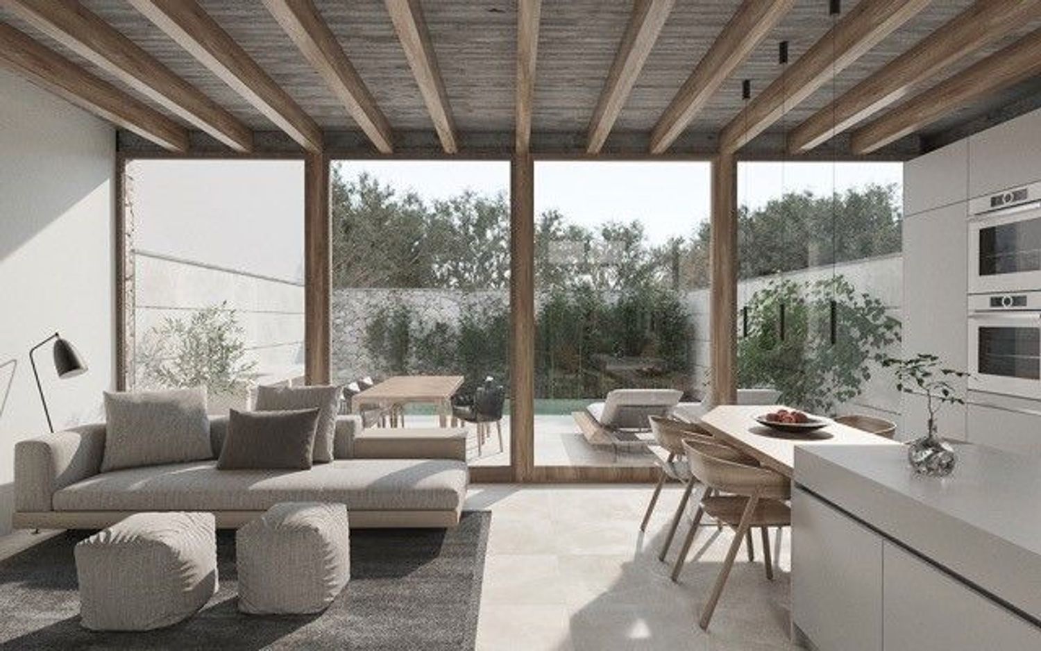 Sala de estar de Casa adosada en venta en  Palma de Mallorca con Jardín privado, Terraza y Piscina