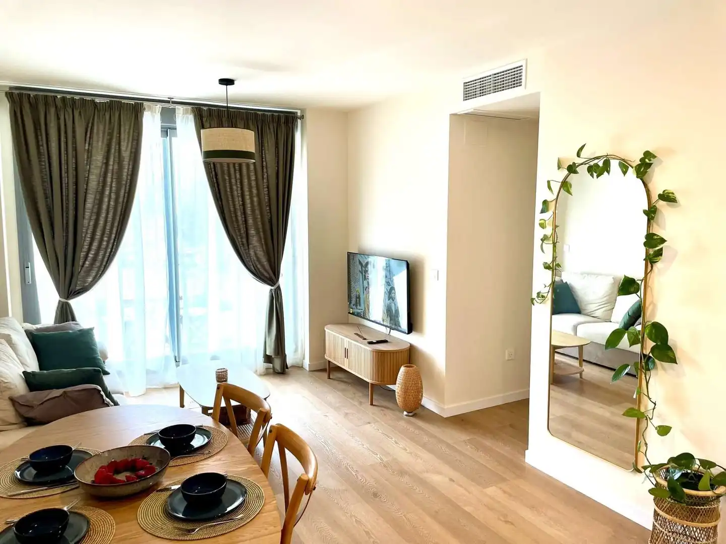 Sala d'estar de Apartament per a compartir en Málaga amb Aire condicionat, Terrassa i Moblat