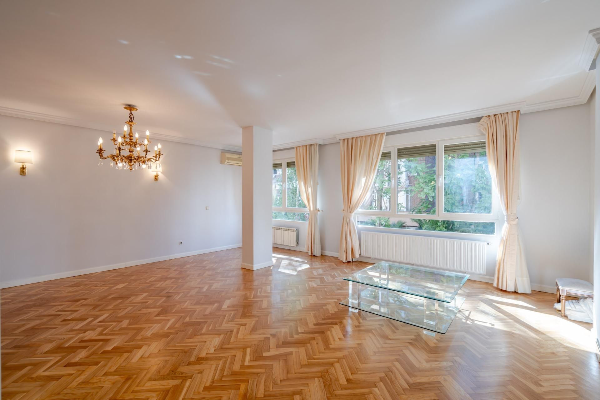 Living room of Flat to rent in  Madrid Capital  with Air Conditioner, Heating and Private garden