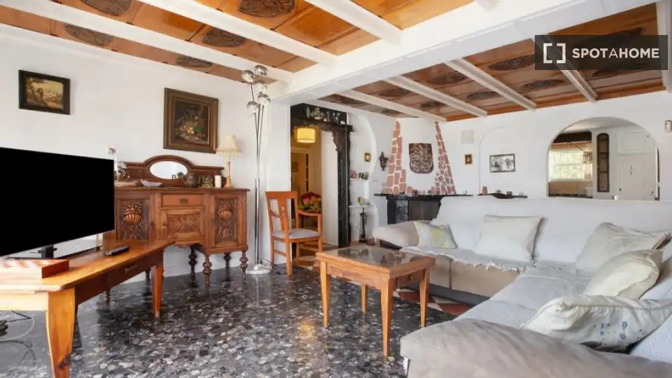 Sala d'estar de Apartament per a compartir en Torremolinos amb Aire condicionat, Terrassa i Moblat