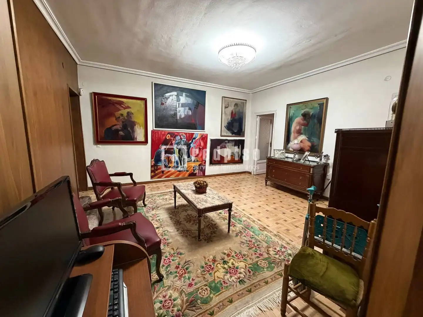 Sala de estar de Piso en venta en Madrid con Calefacción, Parquet y Terraza