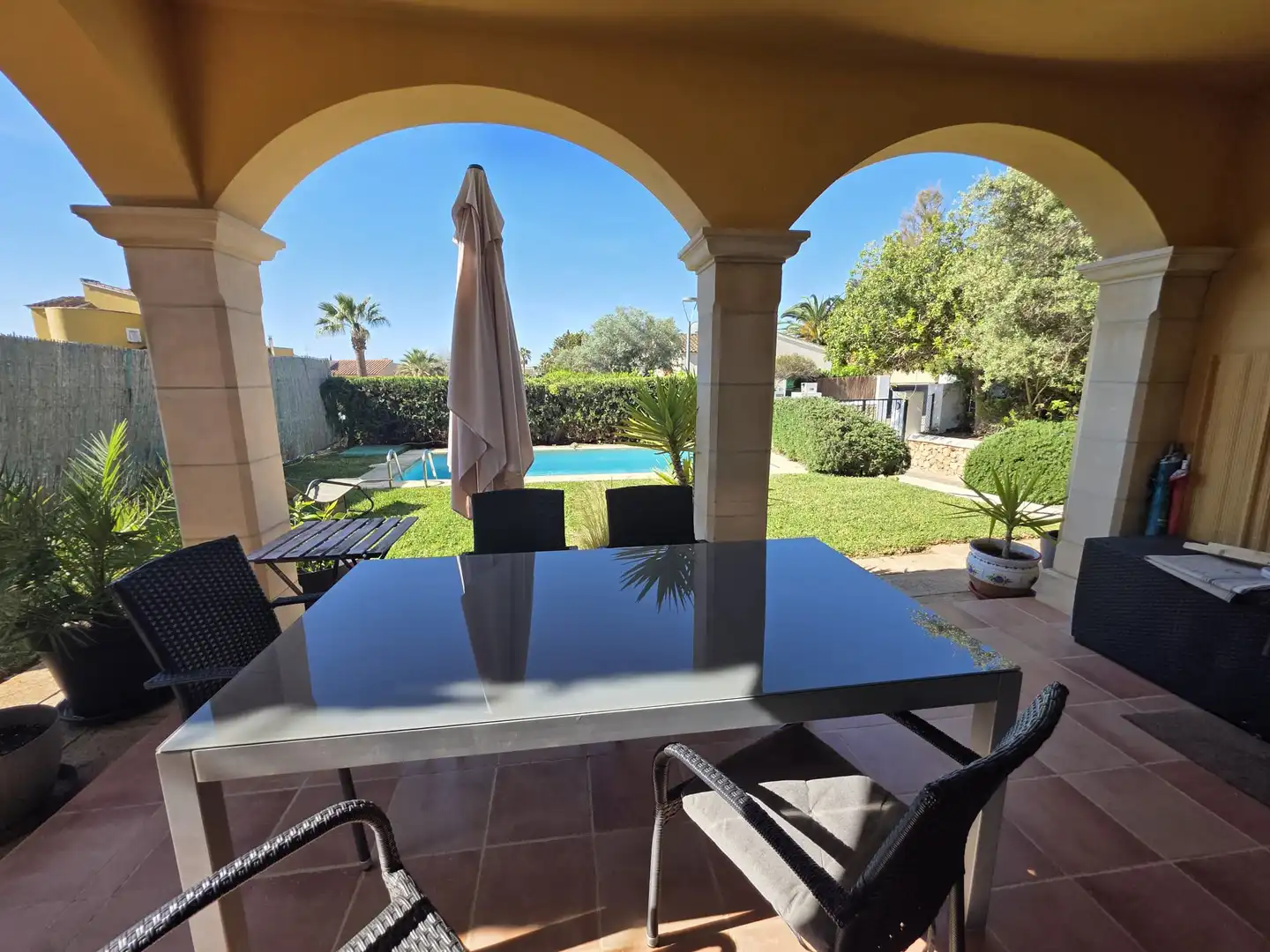 Terraza de Finca rústica en venta en Campos con Aire acondicionado, Calefacción y Piscina