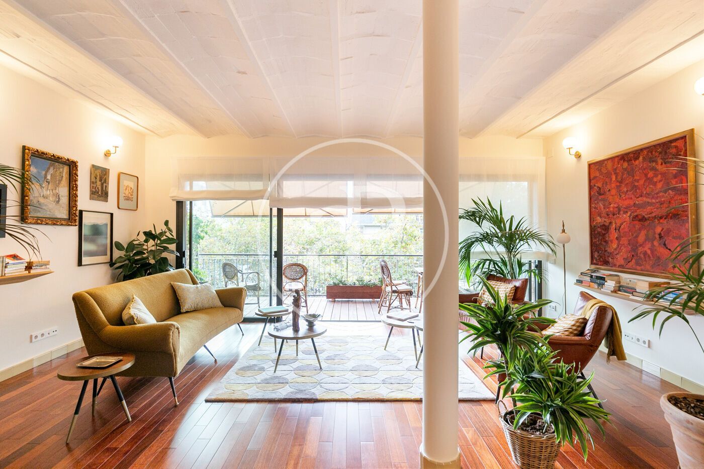 Living room of Flat for sale in  Barcelona Capital  with Air Conditioner, Heating and Private garden