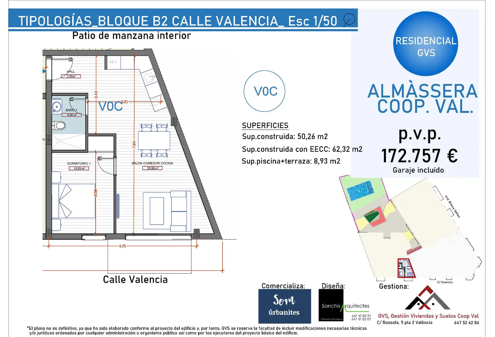 Wohnung zum Verkauf in Almàssera mit Terrasse, Abstellraum und Gemeinschaftspool